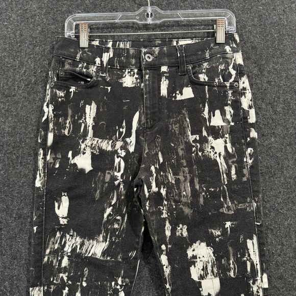 McQ Alexander McQueen Jeans Women's 27 Black White Skinny Italy Abstract Print - Picture 2 of 13